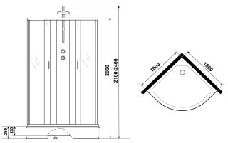Душевая кабина Niagara NG-3502-14BKT 100x100см серебро/тонированное